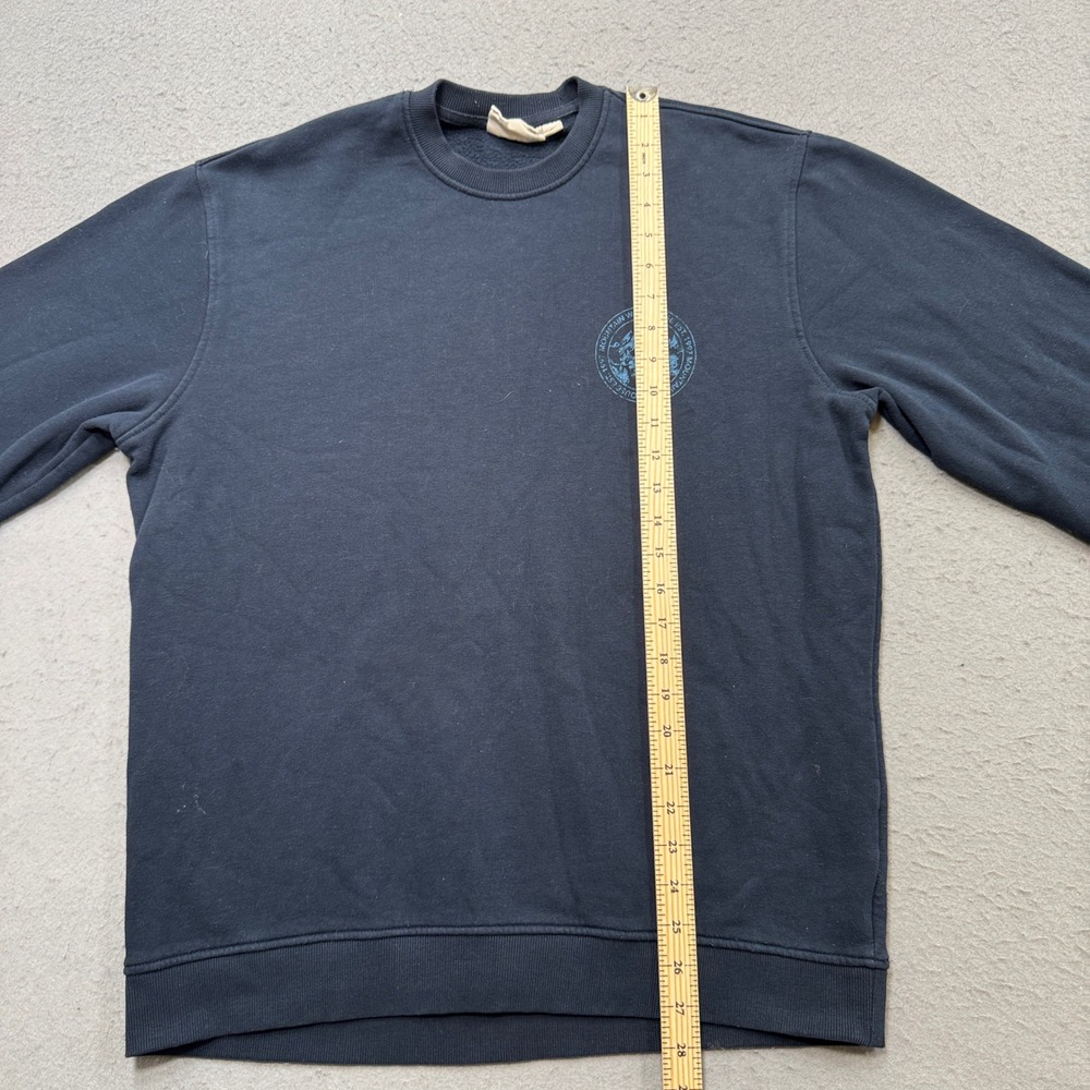 Vintage Mountain Warehouse Sweatshirt Men's Medium Navy Blue Crewneck Pullover - Picture 4 of 6
